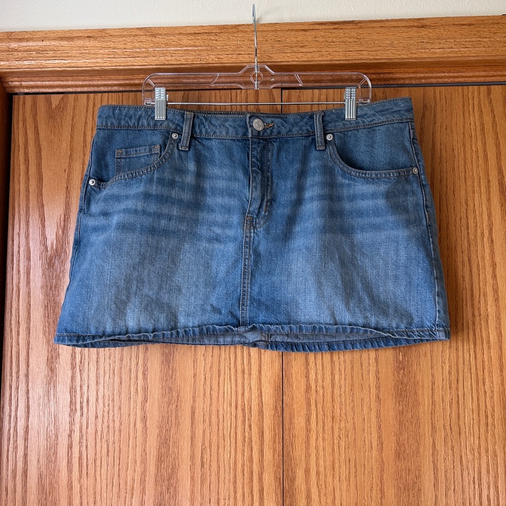 Washed Blue Wild Fable Mini Denim Skirt